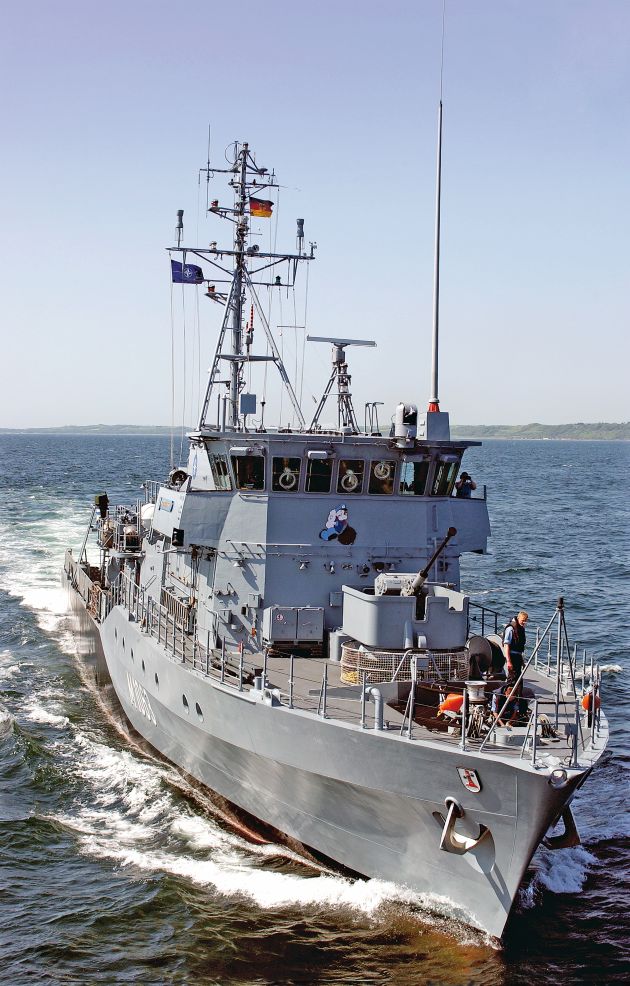 Deutsche Marine - Pressemeldung: Deutsches Minensuchboot &quot;Bad Bevensen&quot; findet im Mittelmeer drei Weltkriegsminen