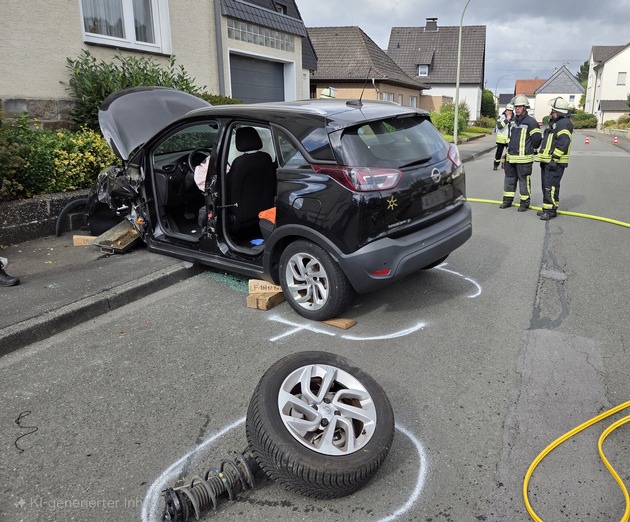 FW-AR: Verkehrsunfall mit eingeklemmter Person in Arnsberg-Bruchhausen
