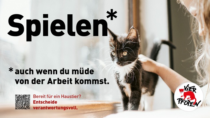 VIER PFOTEN Schweiz lanciert die Kampagne &laquo;Bereit f&uuml;r ein Haustier? Entscheide verantwortungsvoll&raquo;