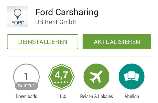 Ford-Werke GmbH: Ein Fingerdruck und das Auto geht auf: Ford erweitert die Ford Carsharing App (FOTO)