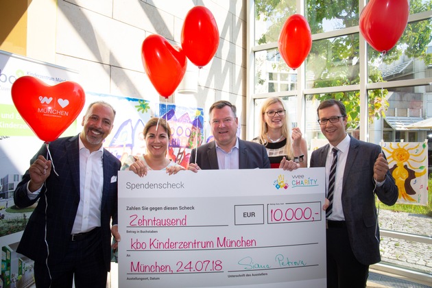 kbo-Kinderzentrum München profitiert mit 10.000-Euro-Spende vom wertvollsten Sandberg der Welt / &quot;wee&quot; bedankt sich für die Unterstützung bei der Markteinführung