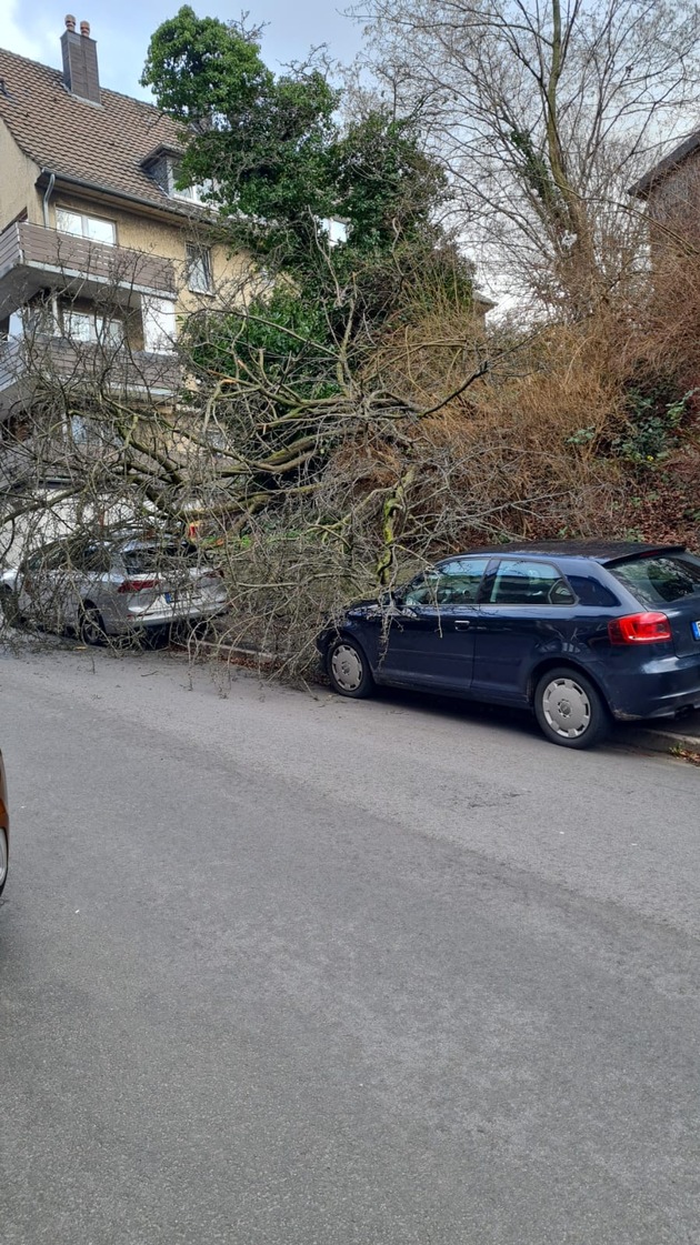 FW-EN: Wetter - Baum auf Auto, Person auf Balkon und Verkehrsunfall