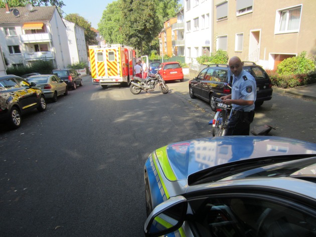 FW-MH: Verkehrsunfall mit Krad und Fahrrad auf der Schillerstraße