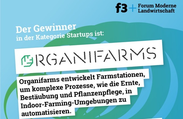 Forum Moderne Landwirtschaft e.V.: Innovationspreis Moderne Landwirtschaft / Sieger in der Kategorie "Startups" steht fest