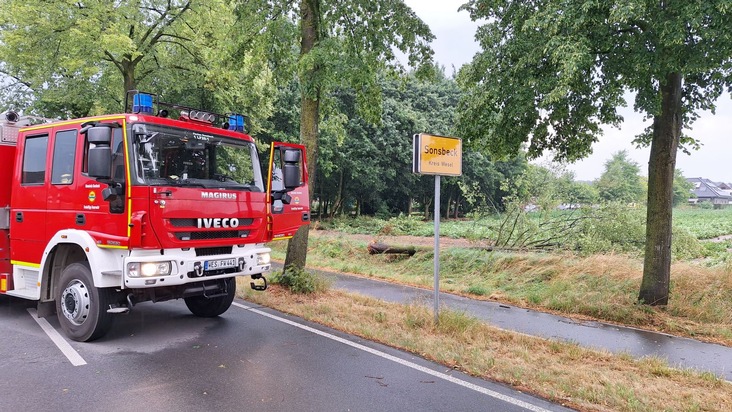 FW Sonsbeck: Unwettereinsatz im Gemeindegebiet