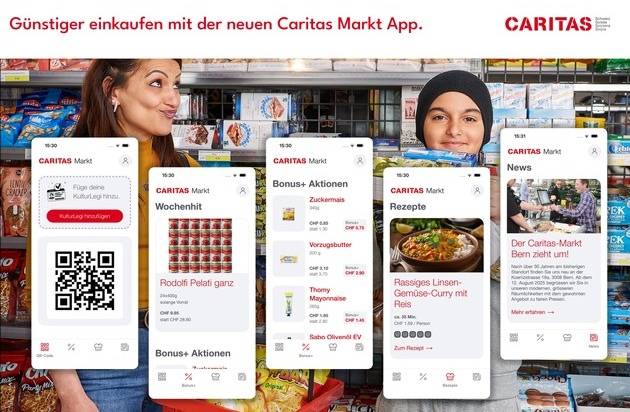 Caritas Schweiz / Caritas Suisse: Caritas-Markt / Neue App bringt mehr Entlastung für Menschen in Armut