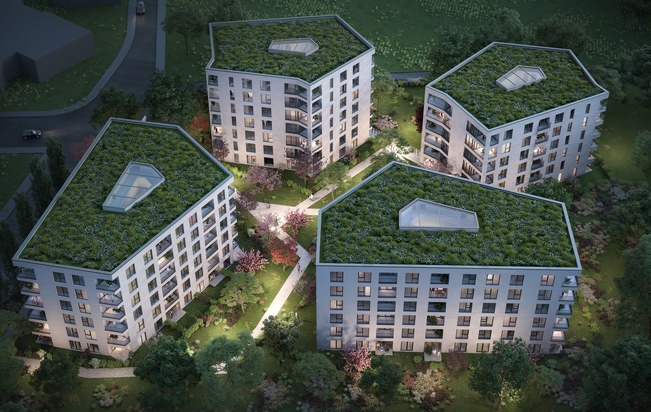 Richtfest f&uuml;r Wohnprojekt &bdquo;4Living&ldquo; in N&uuml;rnberg: Rohbau von 167 Mietwohnungen im Stadtteil M&ouml;geldorf fertiggestellt