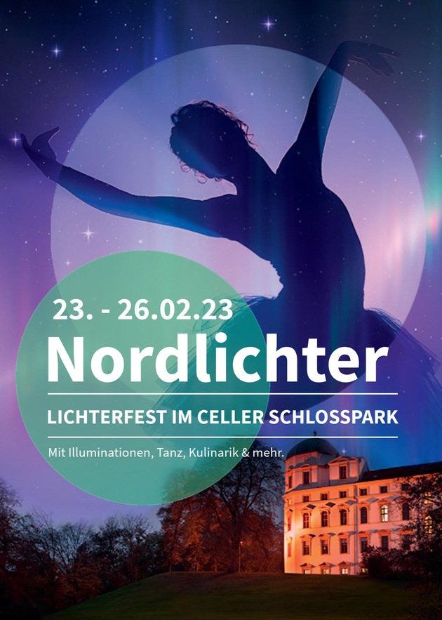 Nordlichter am Celler Schloss vom 23. bis 26. Februar: Lichtspektakel, Feuershows und verkaufsoffener Sonntag