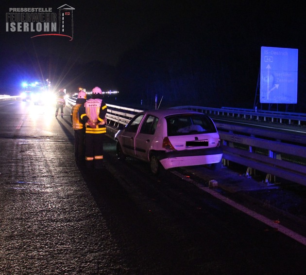 FW-MK: Verkehrsunfall auf der Autobahn 46