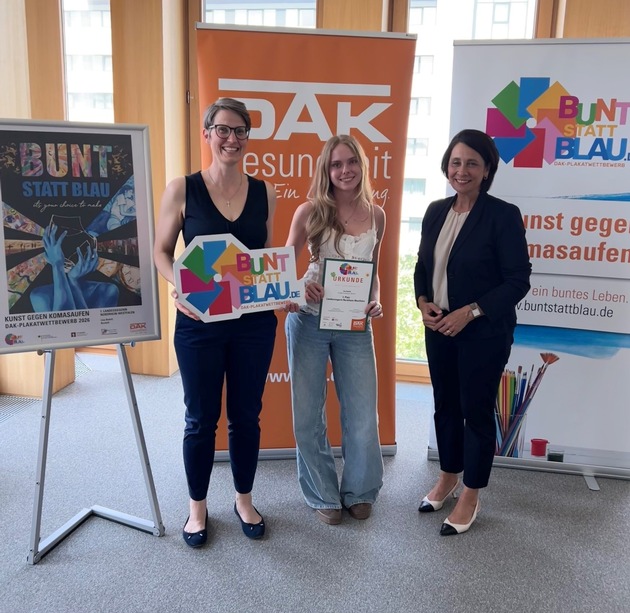 „bunt statt blau“: Schülerin aus Bocholt gewinnt Plakatwettbewerb gegen das Rauschtrinken in NRW