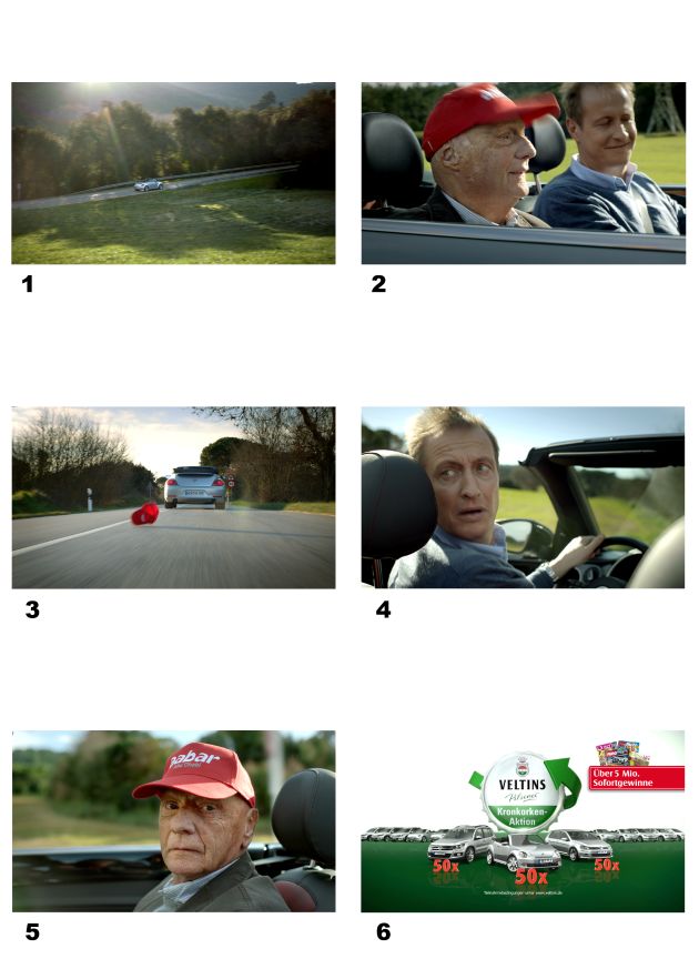 Niki Lauda und Florian König wecken Lust auf gewinnfreudige Veltins Kronkorken-Aktion 2013 (BILD)