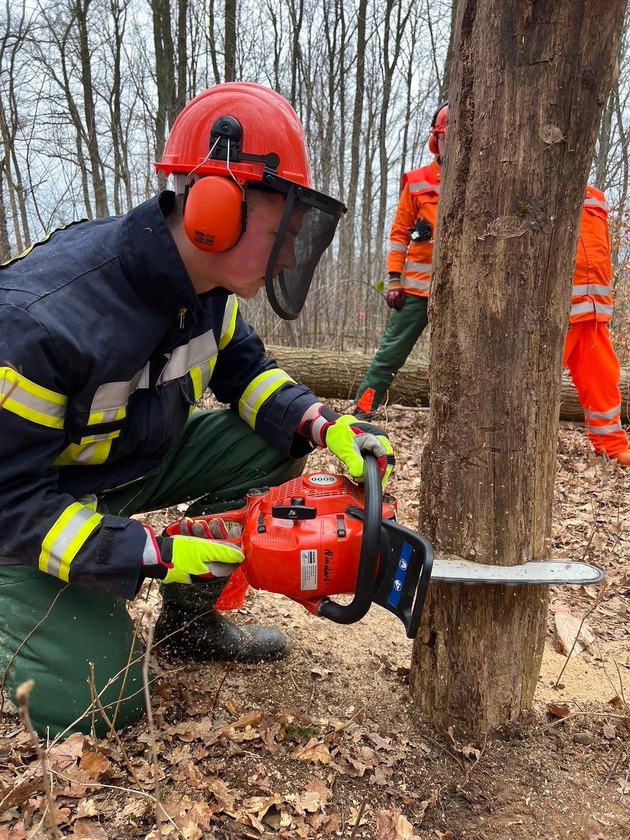 FFW Bergen: Kettens&auml;genausbildung Modul A der Stadtfeuerwehr Bergen