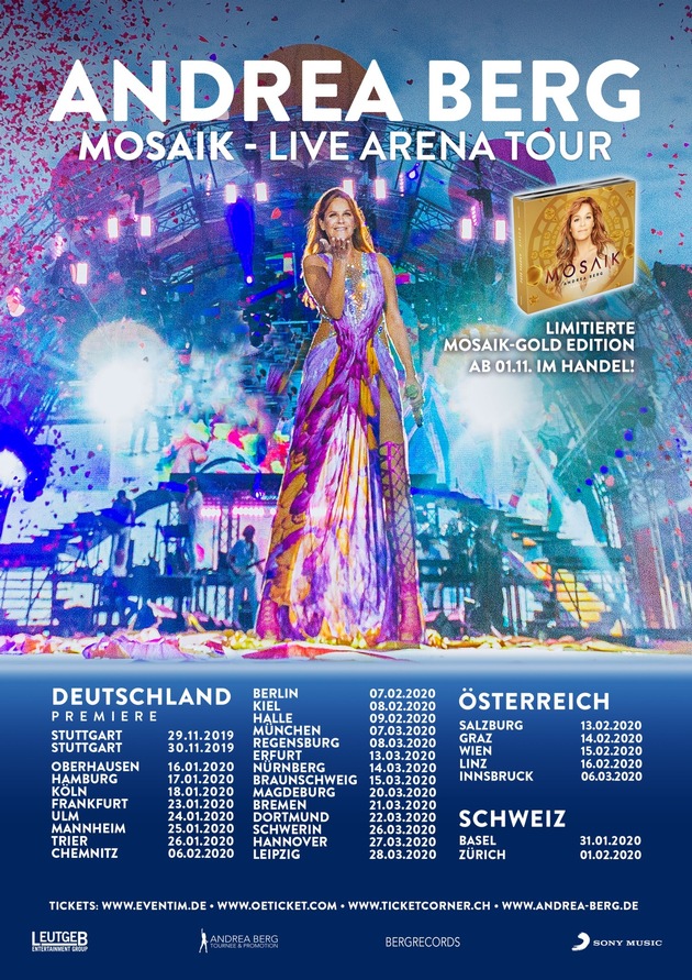 Andrea Berg MOSAIK-Gold Edition und die große Andrea Berg MOSAIK-Live Arena Tour