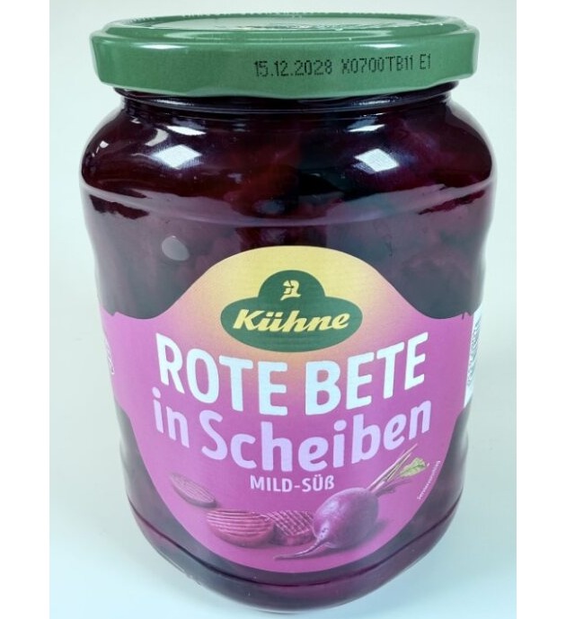 Produktr&uuml;ckruf K&uuml;hne Rote Bete Scheiben, 720ml im Glas: Gefahr durch Fremdk&ouml;rper im Produkt