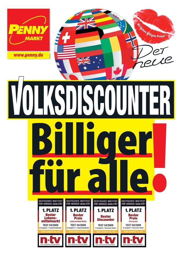 PENNY - Der neue Volksdiscounter / Testsieger beim Deutschen Institut für Service-Qualität (Mit Bild)