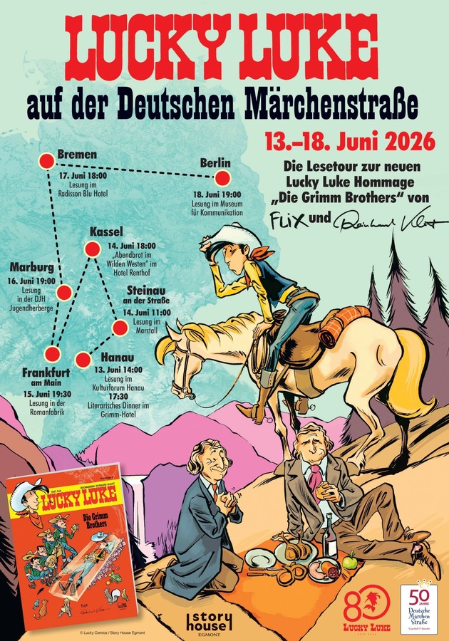 Lucky Luke trifft die Brüder Grimm: Flix und Reinhard Kleist auf Wanderschaft entlang der Deutschen Märchenstraße