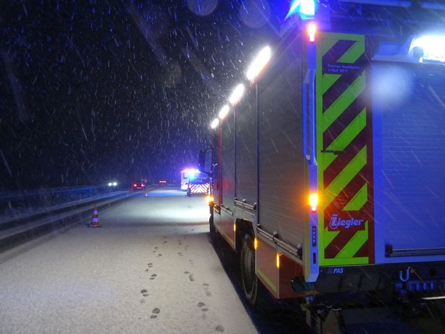 FW Sonsbeck: Absicherung einer Einsatzstelle auf der A57