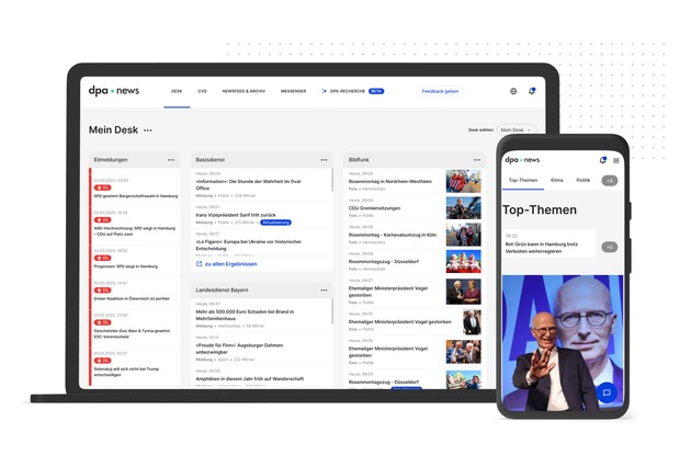 dpa-News Hub mit KI-Rechercheassistent gestartet