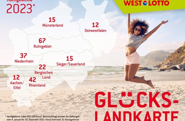 WestLotto: WestLotto-Gewinnerbilanz / 37 Millionäre & 216 Hochgewinne im Jahr 2023