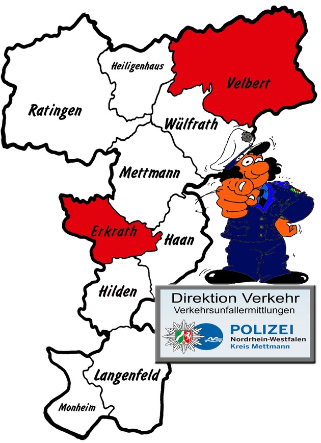 POL-ME: Verkehrsunfallfluchten aus dem Kreisgebiet - Velbert / Erkrath - 2102030