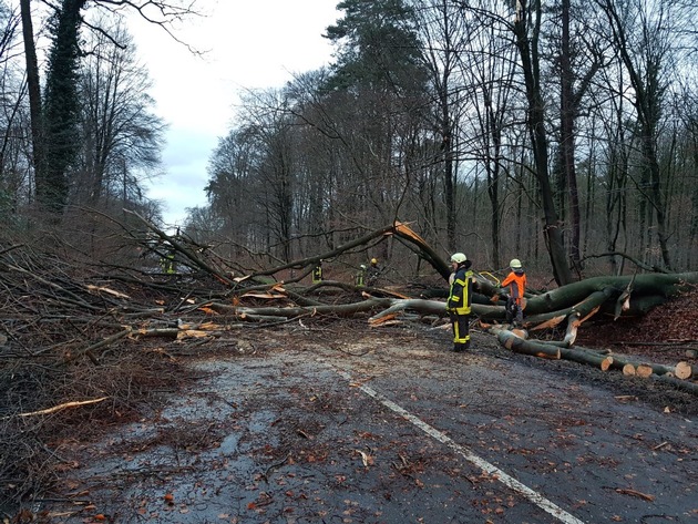 FW-GL: Sturmtief &quot;Burglind&quot; trifft Bergisch Gladbach mit voller Wucht - 150 Einsätze alleine im Stadtgebiet von Bergisch Gladbach