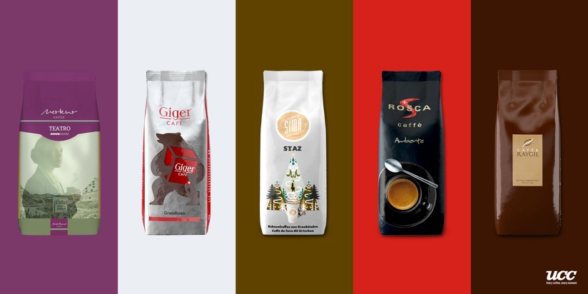Rebranding bei UCC: Fünf Schweizer Kaffeeklassiker neu inszeniert