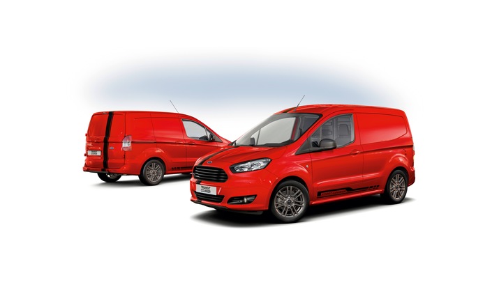 Ford Transit Courier und Ford Tourneo Courier jetzt auch als &quot;Sport&quot;-Modelle; Nutzfahrzeug-Marktanteil weiter gesteigert