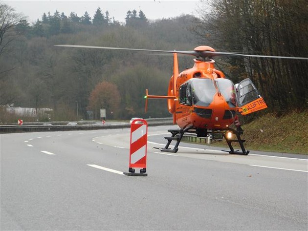 POL-VDKO: Einsatz des Rettungshubschrauber nach Verkehrsunfall auf BAB 3