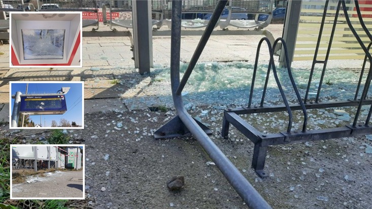 Bundespolizeidirektion München: Vandalismus am S-Bahn Haltepunkt Aufhausen / Nahezu alle Einrichtungen am Bahnsteig betroffen