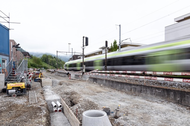 Gare de Littau : accès aux trains de plain-pied