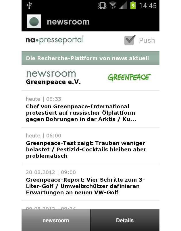 Presseportal.de jetzt auch als Android-App / dpa-Tochter news aktuell baut Präsenz im mobilen Web aus (BILD)