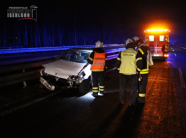 FW-MK: Verkehrsunfall auf der Autobahn 46