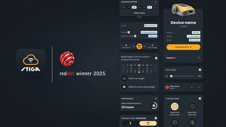 Pressemitteilung: STIGA erhält Red Dot Award 2025 für die STIGA.GO-App