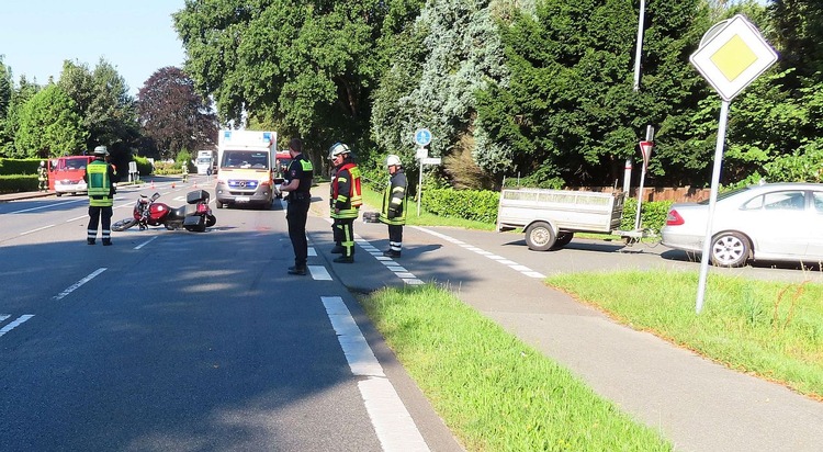 POL-STD: Motorradfahrer bei Unfall in Düdenbüttel schwer verletzt, Kupferfallrohre in Harsefeld entwendet, Einbrecher in Gräpeler Kläranlage und Mehrzweckhalle Großenwöhrden