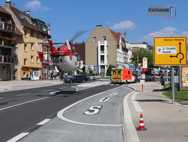 FW-MK: Rettungshubschraubereinsatz nach Leitersturz