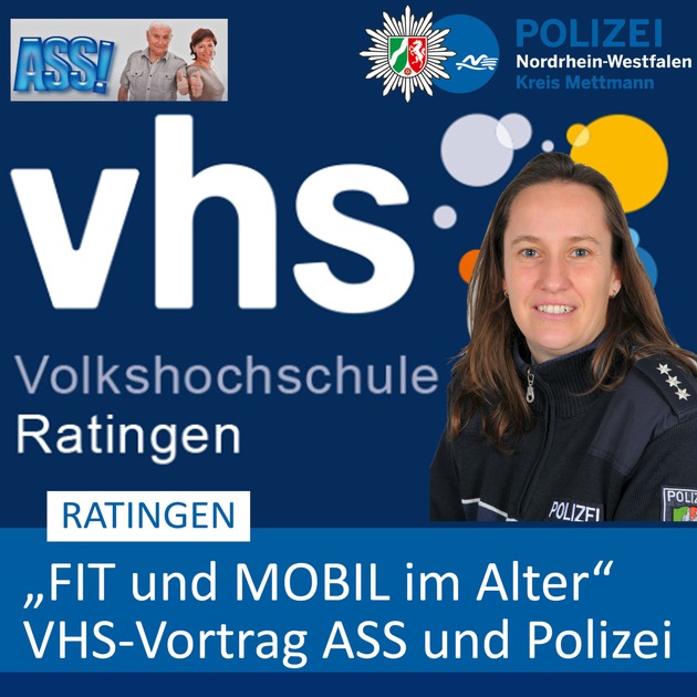 POL-ME: Aktionsbündnis Seniorensicherheit, Polizei und die VHS laden ein - Ratingen - 2002074