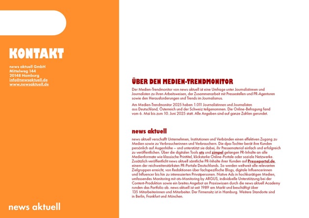 Medien-Trendmonitor 2025: Wirtschaftlicher Druck bleibt größte Herausforderung im Journalismus