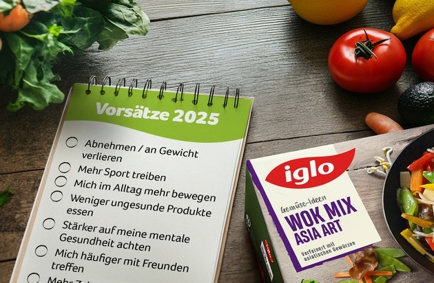 iglo Deutschland: "Mach's dir leicht": 85% der Deutschen mit Neujahrsvorsätzen sind an diesen gescheitert - iglo unterstützt den relaxten und bewussteren Jahresstart / Repräsentative Umfrage zu Neujahrsvorsätzen