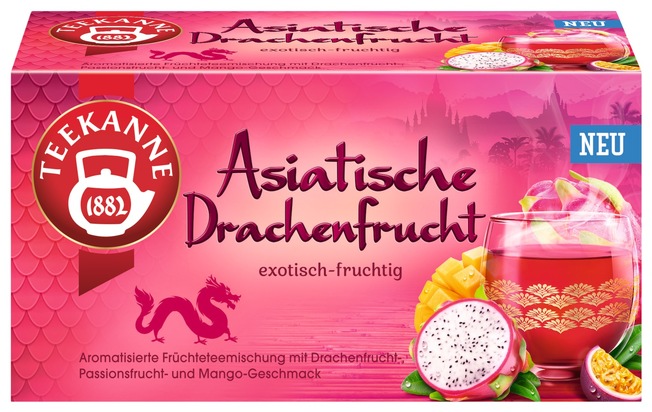 Pressemitteilung: TEEKANNE entf&uuml;hrt mit der Sorte &bdquo;Asiatische Drachenfrucht&ldquo; in eine neue Genusswelt