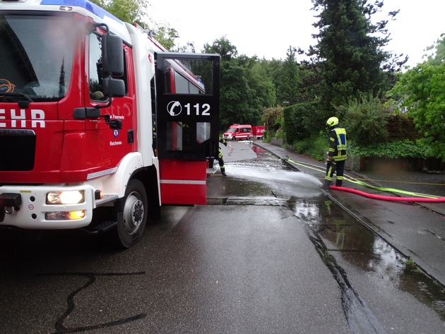 FW Reichenau: Starker Dauerregen sorgt für weitere Feuerwehreinsätze, Reichenau-Waldsiedlung, 01.06.2024
