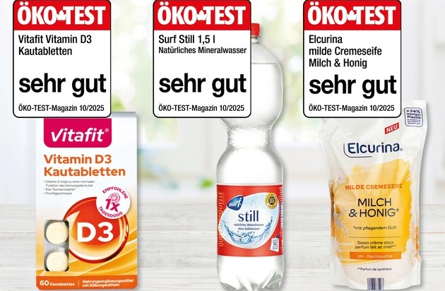 NORMA: ÖKO-TEST zeichnet Mineralwasser, Cremeseife und Vitamin D mit Bestnote SEHR GUT aus / Dreimal "sehr gut" für NORMA-Produkte in der Ökotest Oktober-Ausgabe