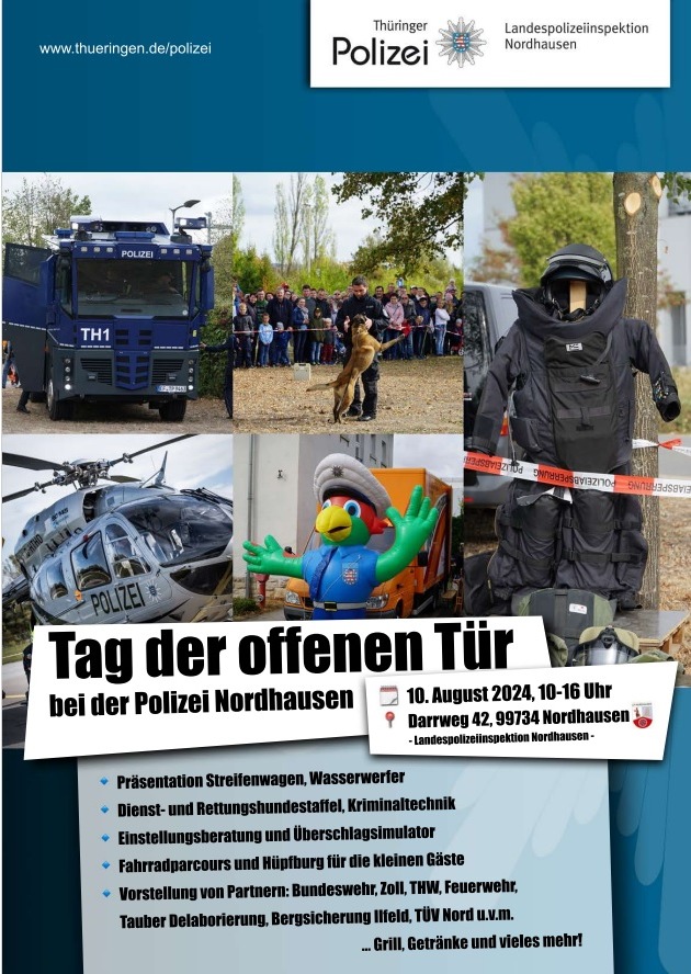 LPI-NDH: Die Landespolizeiinspektion Nordhausen öffnet ihre Türen