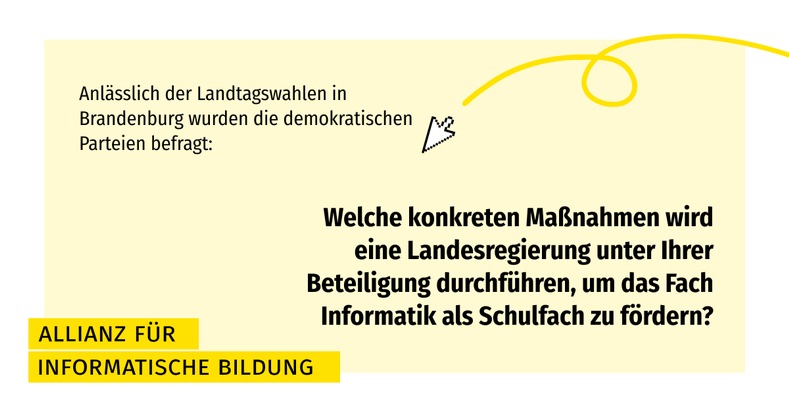 Pressemitteilung: Wahlen in Brandenburg: So stehen die Parteien zum Informatikunterricht