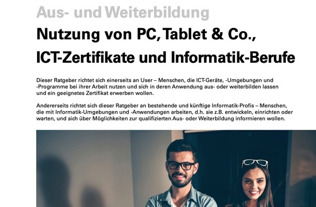 Modula AG c/o Ausbildung-Weiterbildung.ch: Überwältigende Vielfalt an Zertifikaten, Aus- und -Weiterbildungen in der ICT - Neuer Ratgeber schafft Überblick