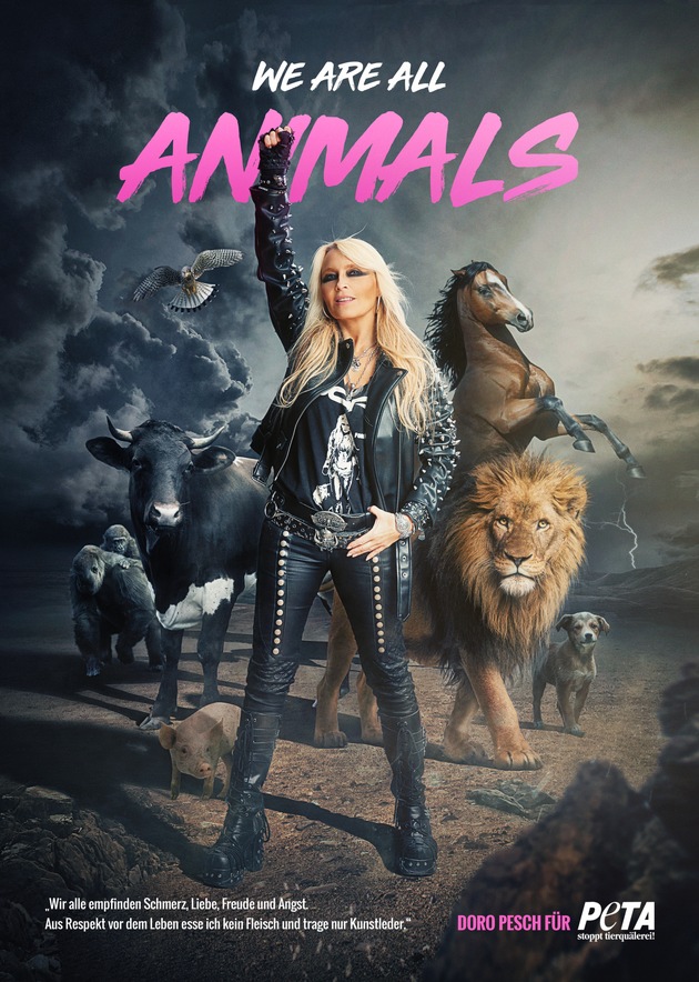"We are all animals" - Metal-Queen Doro Pesch setzt starkes Zeichen für Tierrechte in neuem PETA-Motiv