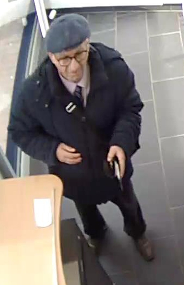 POL-D: Mann in der Bank ausgespäht - Unbekannter erbeutet 1.000 Euro mit &quot;Beschmutzer-Trick&quot; - Wer kennt den Tatverdächtigen? - Bilder aus der Videoüberwachung