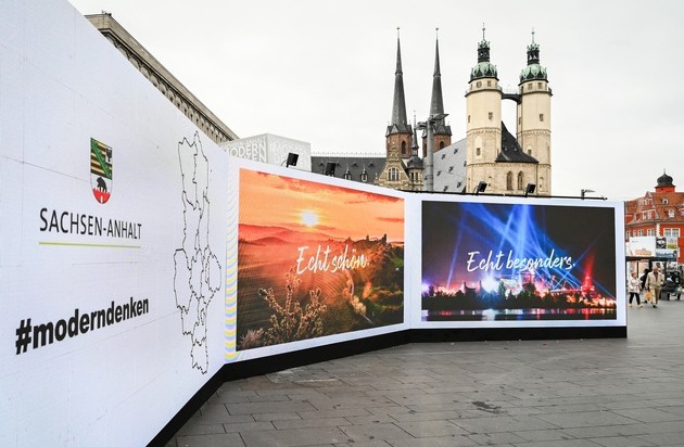 Tag der Deutschen Einheit: Sachsen-Anhalt präsentiert Halle (S.) auf LED