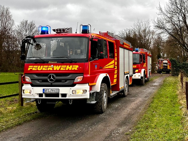 FW Hünxe: Feuerwehreinsatz am Pumpwerk in Bruckhausen