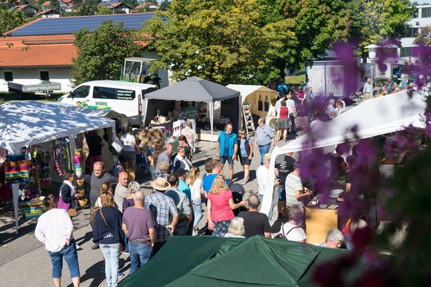 Bio-Schaukäserei Wiggensbach empfängt Besucher zum ökologischen Herbstmarkt mit Bio-Produkten, Betriebsführungen und nostalgischen Traktoren