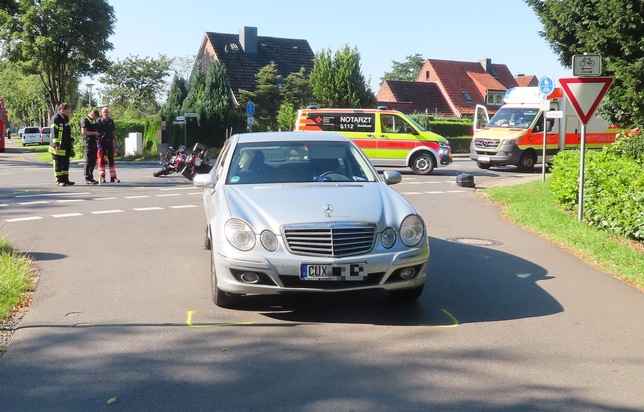 POL-STD: Motorradfahrer bei Unfall in Düdenbüttel schwer verletzt, Kupferfallrohre in Harsefeld entwendet, Einbrecher in Gräpeler Kläranlage und Mehrzweckhalle Großenwöhrden